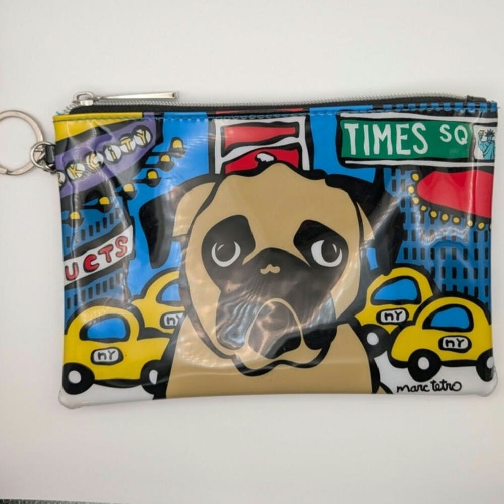 Marc Tetro Zippered Pouch Pug Dog Times Square New York City